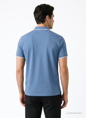 Niebieski t-shirt polo