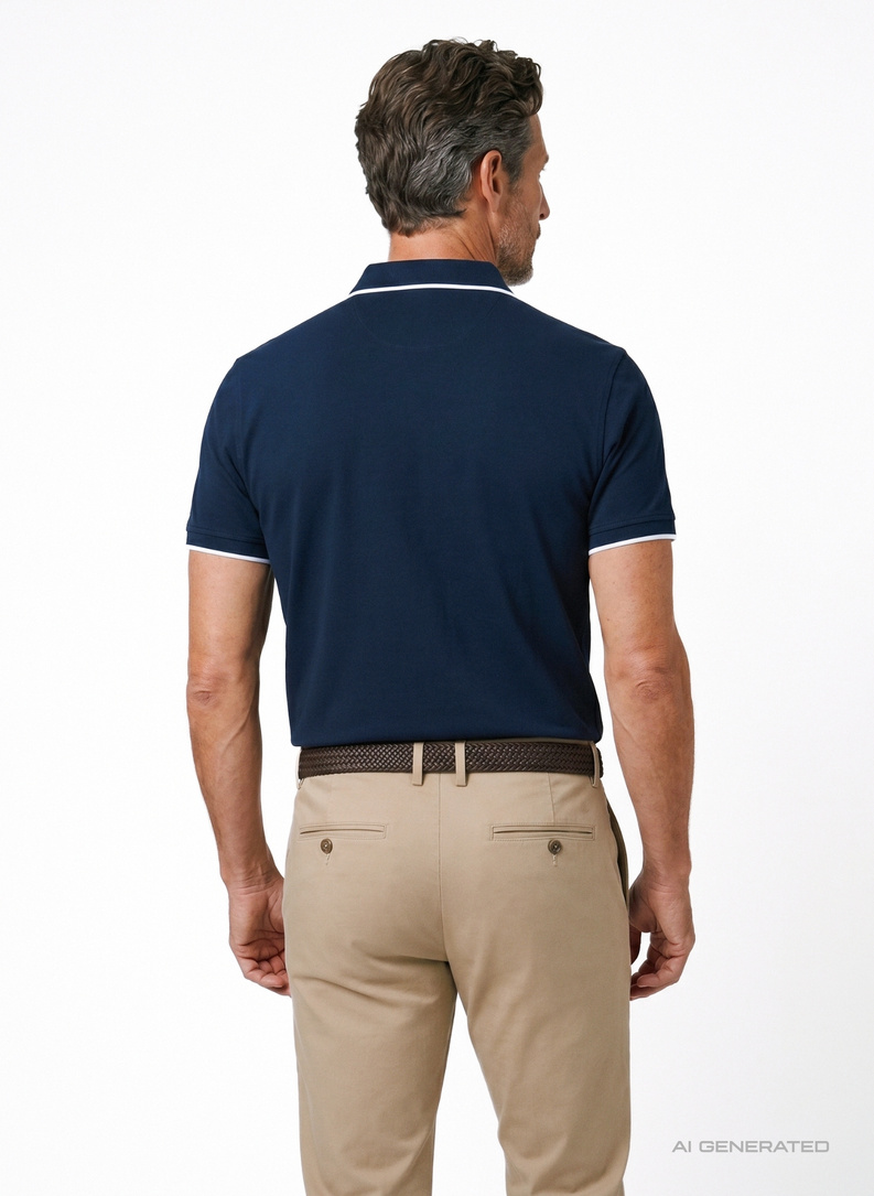 Granatowy t-shirt polo