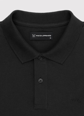 Gładki t-shirt polo w czarnym kolorze