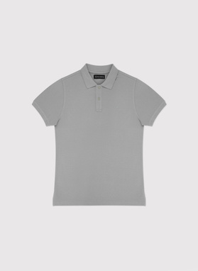 Gładki t-shirt polo w szarym kolorze