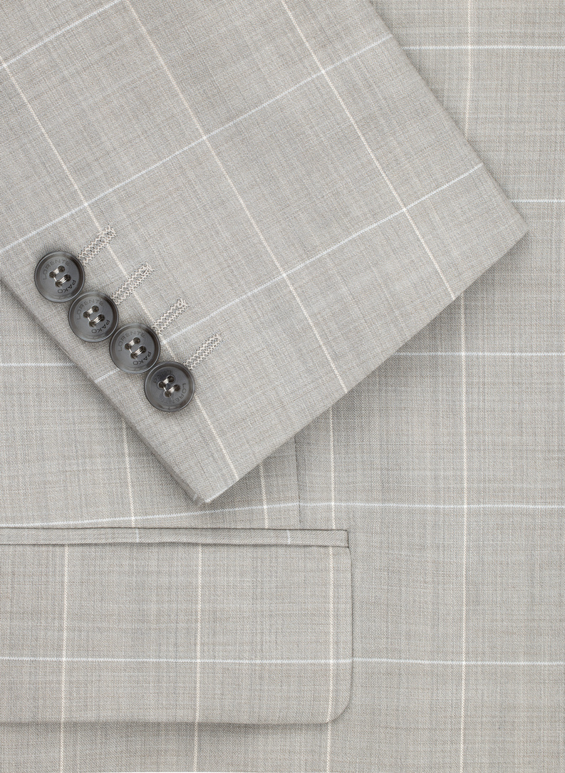 Wełniany garnitur męski w kratkę