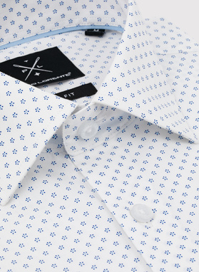 Biała koszula męska w mikrowzór