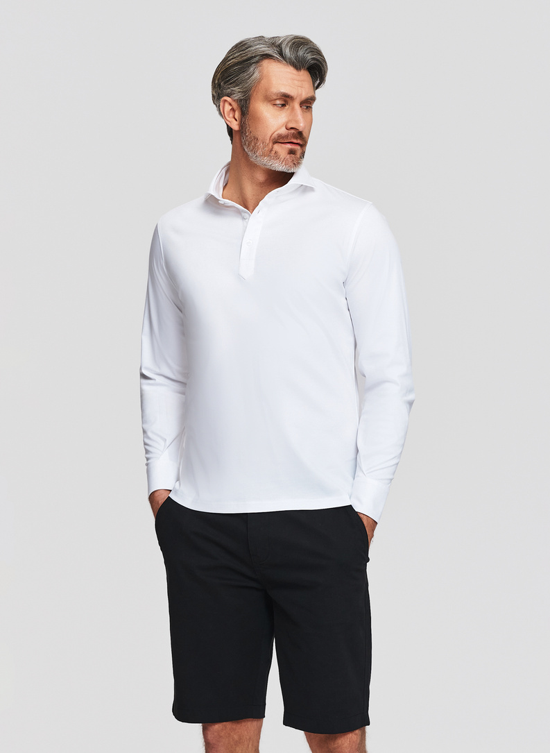 Biała koszula typu popover