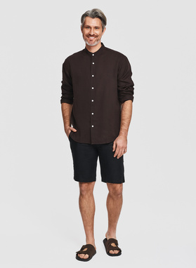 Brązowa koszula z lnem