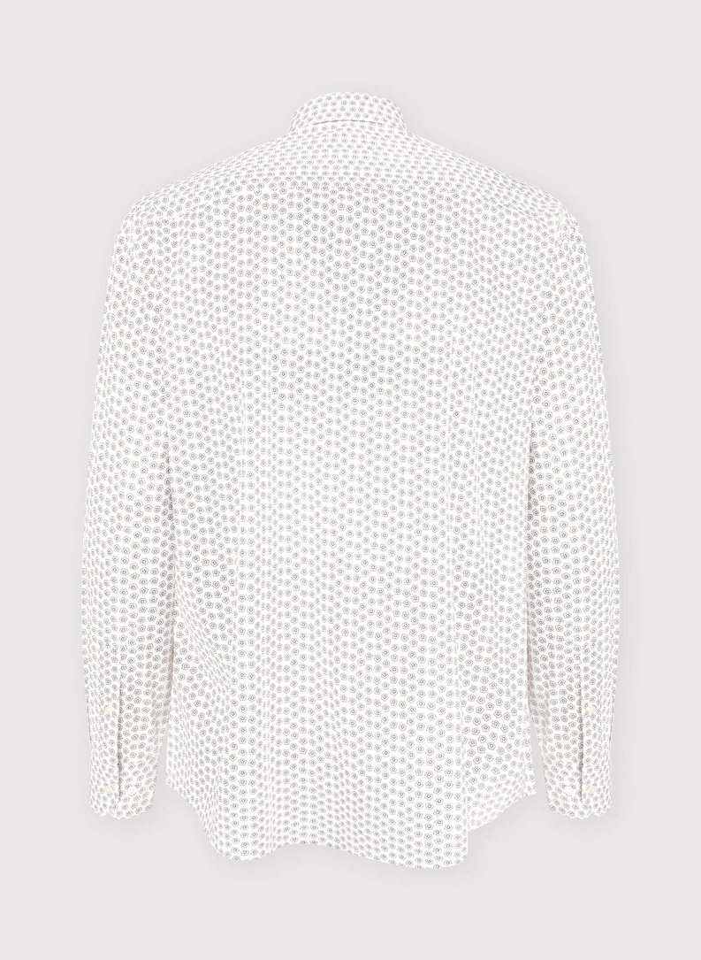 Wzorzysta koszula w kolorze złamanej bieli