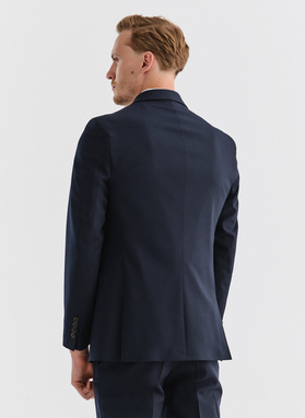 Gładki granatowy garnitur męski
