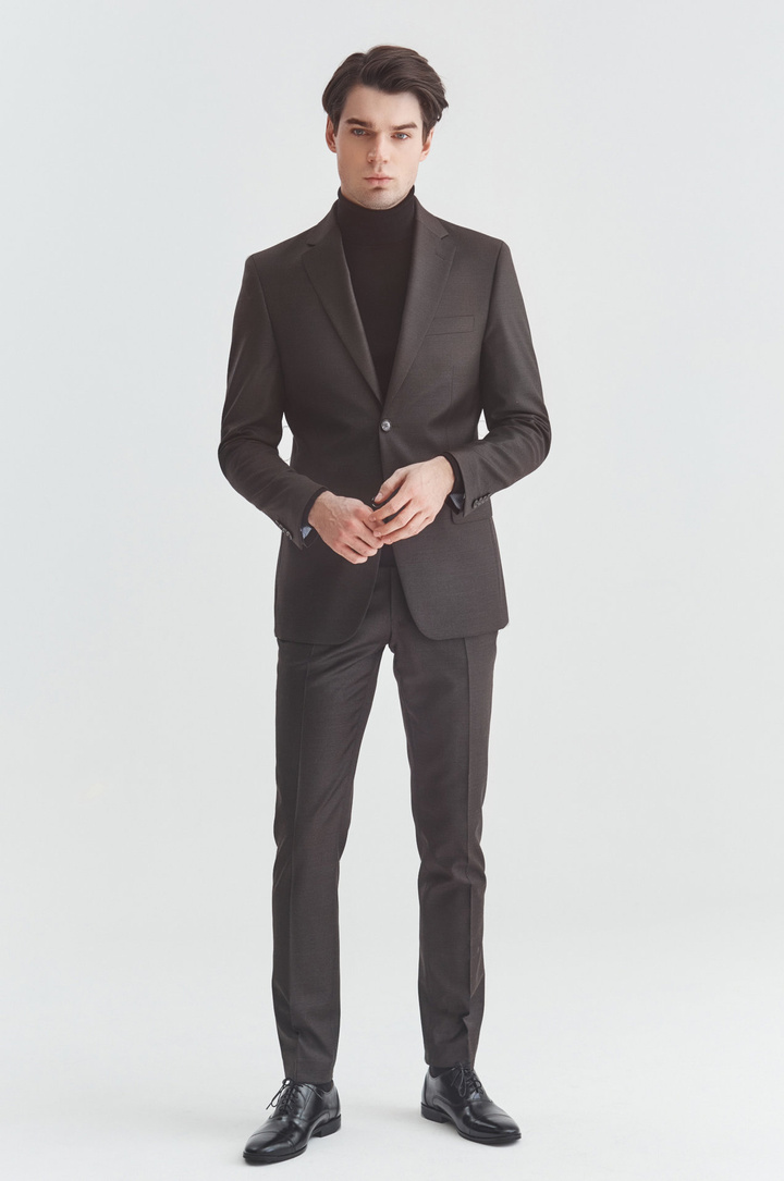 Brązowa marynarka garniturowa P21WP-3G-092-A