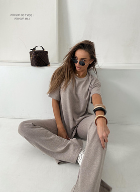 Komplet damski SARA ENO ciemny beż