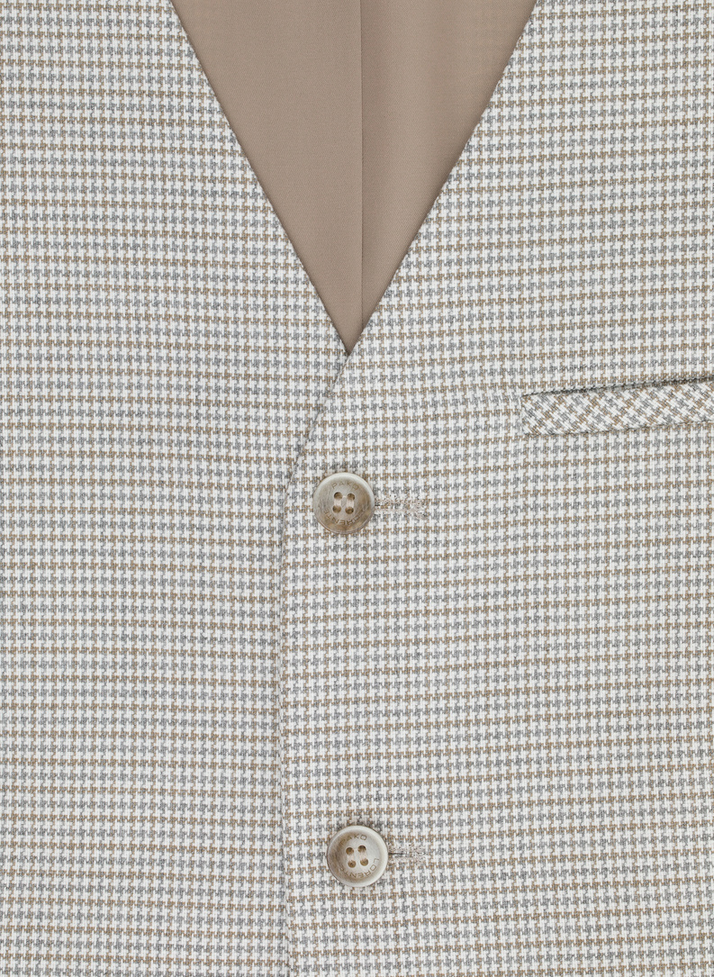 Jednorzędowa kamizelka męska w drobną kratę