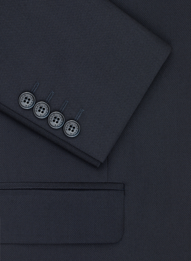 Dwuczęściowy gładki garnitur męski w kolorze granatowym