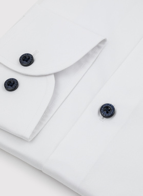 Gładka bawełniana koszula męska długi rękaw