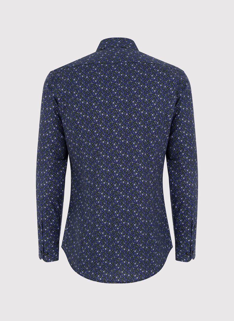 Męska koszula w kwiatowy mikrowzór