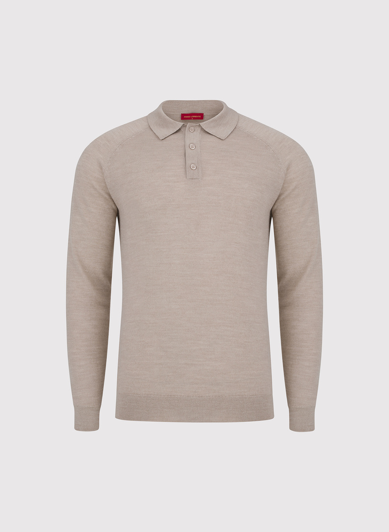 Męski sweter polo z wełną
