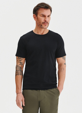 Czarny gładki t-shirt męski