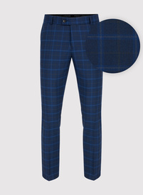 Kraciaste spodnie garniturowe z wełną