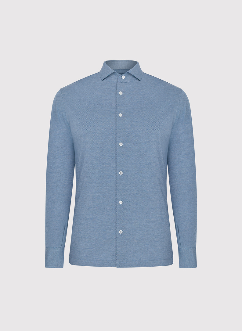 Bawełniana koszula męska w kolorze niebieskim