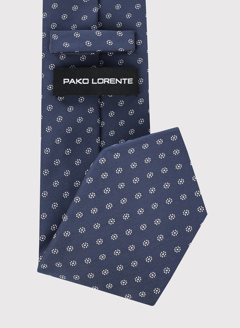 Granatowy krawat w mikrowzór