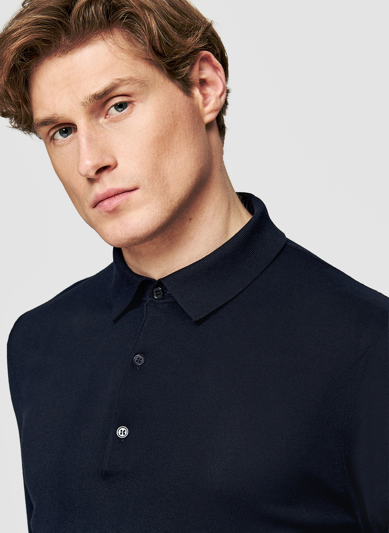 Sweter polo w kolorze granatowym