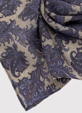 Beżowa poszetka męska paisley