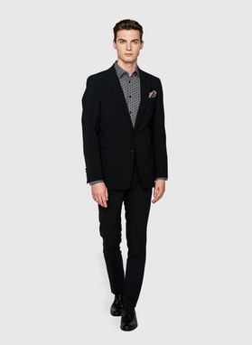 Granatowa koszula męska w biały wzór