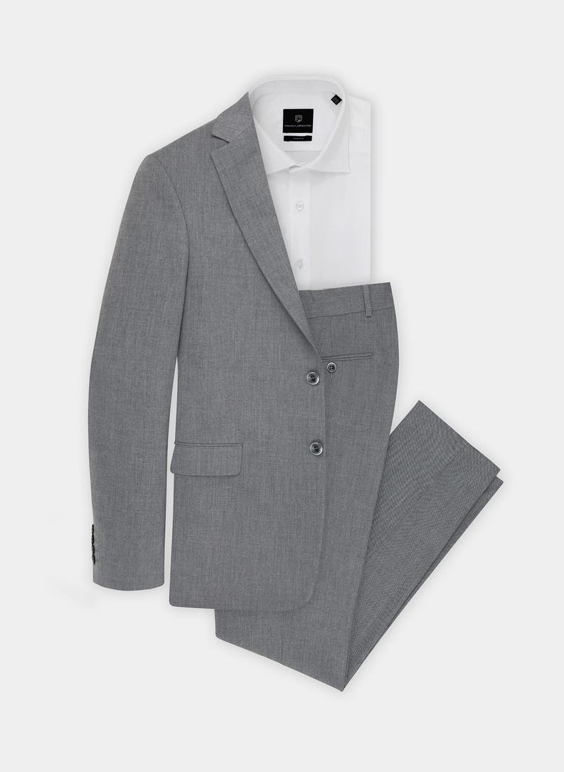 Szare spodnie garniturowe P22SF-6G-007-S-S