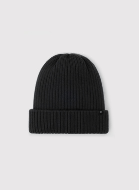 Czapka męska w kolorze czarnym z wełną merino