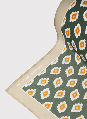 Oliwkowa poszetka męska ze wzorem