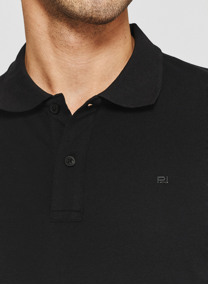 Czarne bawełniane polo męskie