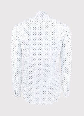 Biała koszula męska w drobny wzór