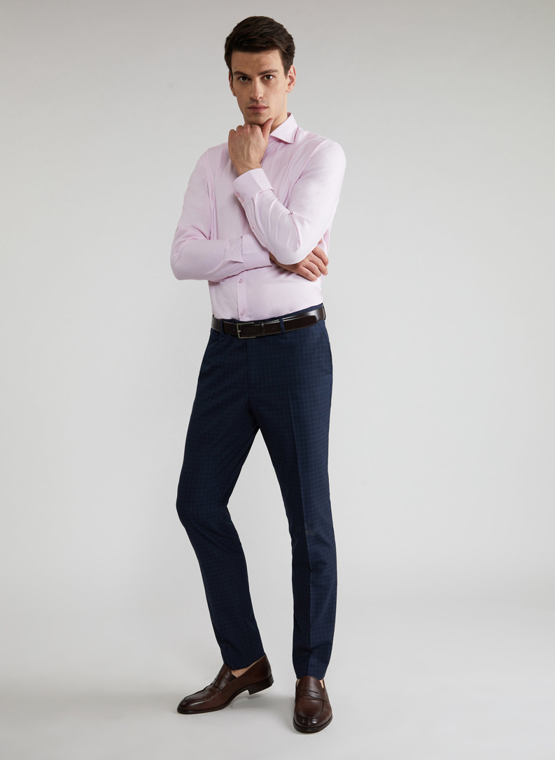 Granatowe spodnie garniturowe P21WF-6G-073-G-S