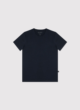 Granatowy gładki T-shirt Basic