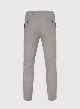 Brązowe spodnie garniturowe w kratę