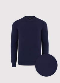 Granatowy sweter męski w serek