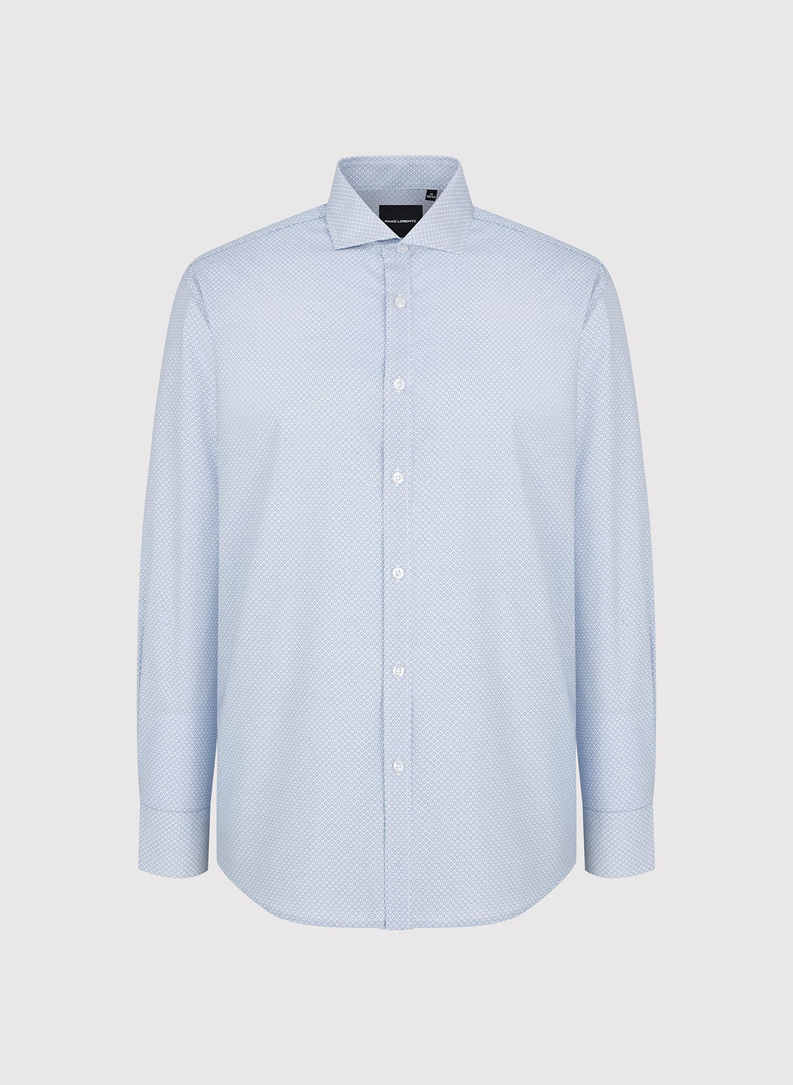 Koszula z niebieskim wzorem geometrycznym