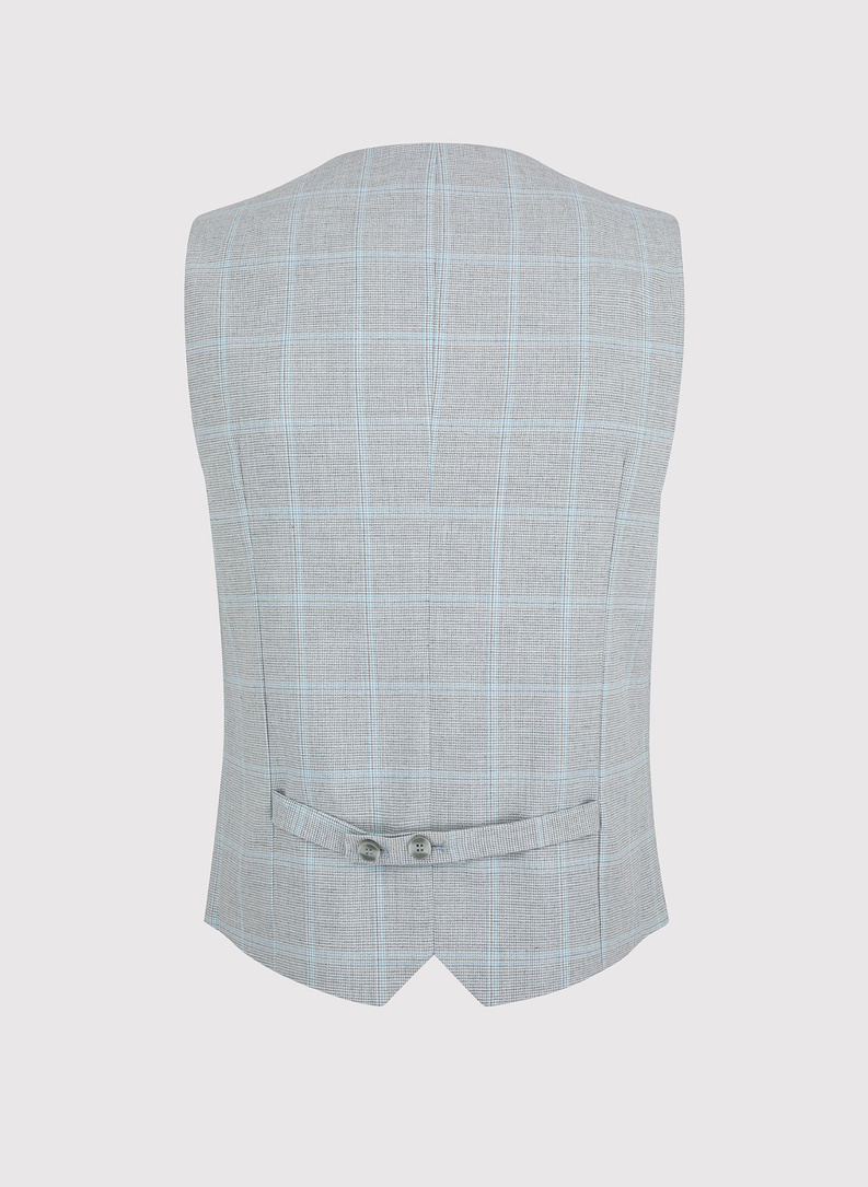 Szara kamizelka męska w kratę