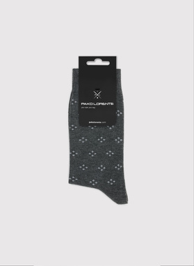 Szare skarpetki męskie we wzorki