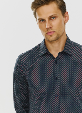 Koszula w kolorze granatowym w mikrowzór