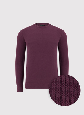 Śliwkowy sweter męski o-neck