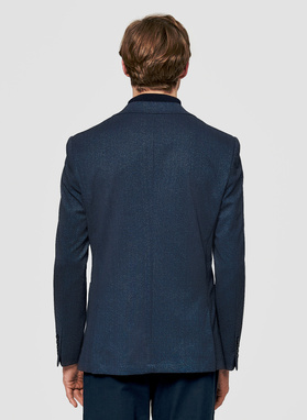 Granatowa marynarka w jodełkę