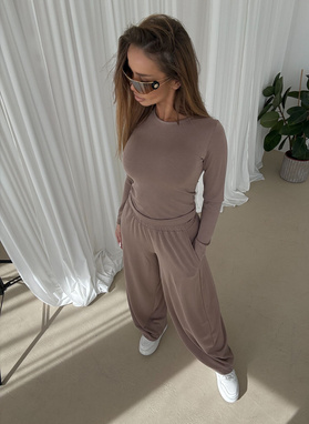 Komplet damski BARI LONG mokka