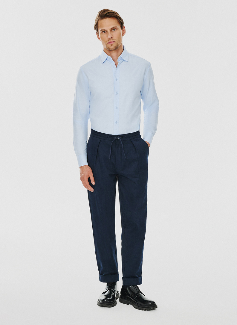 Niebieska bawełniana koszula męska