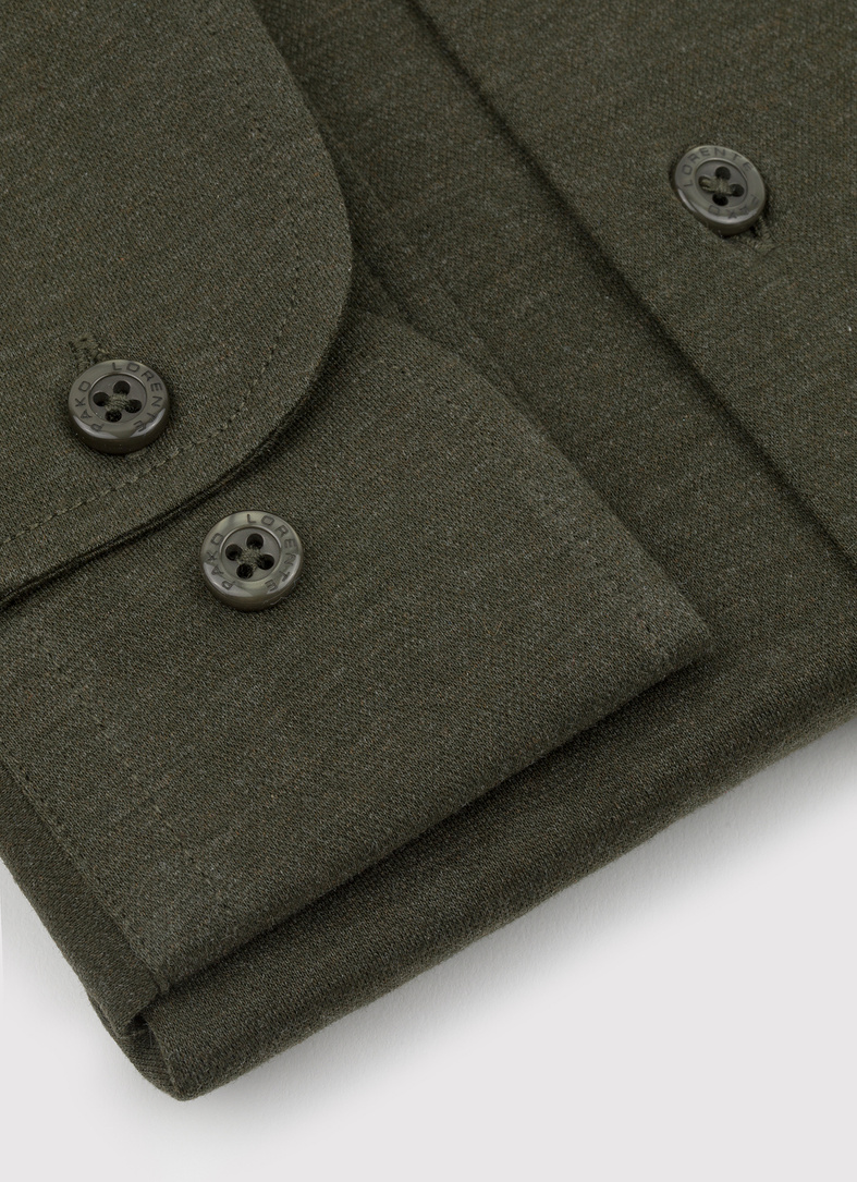 Ciemna zielona bawełniana koszula męska