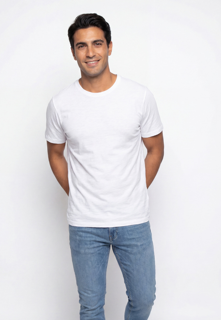 Biały t-shirt męski
