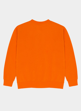Pomarańczowa bluza oversize z okrągłym dekoltem C22SF-2B-001-P-0