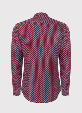 Męska bordowa koszula w kwiatki