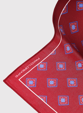 Czerwona poszetka męska w romby