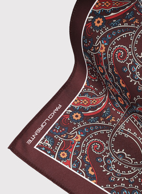 Brązowa poszetka męska paisley