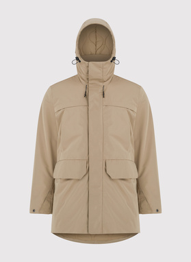 Kurtka męska z kapturem w kolorze beżowym