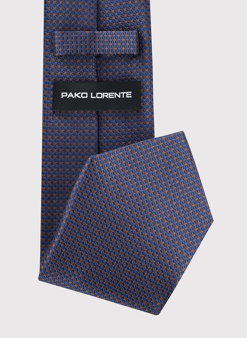 Krawat męski w beżowy wzór