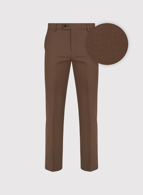 Gładkie brązowe spodnie garniturowe